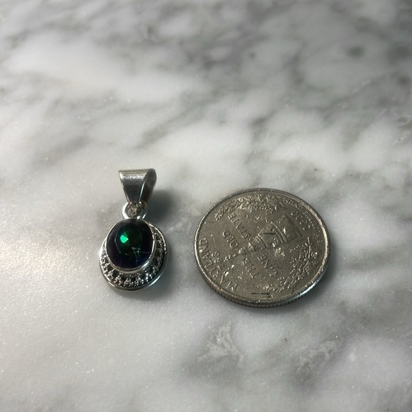 Mystic topaz 925 sterling silver pendant - Picture 5 of 6